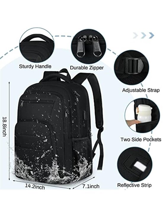 17.3 inch laptop backpack with charger Gaming USB Charging Port Hard Shell Backpack for Gamers Silver Backpack sewing technology reinforcement pull resistance Business Laptop Backpack, 17.3 Inch